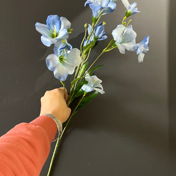 New Blue Moonflower Spray Artificial Flower