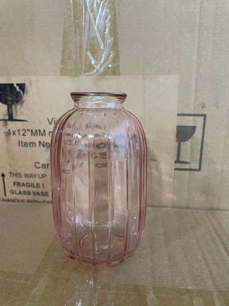Pink Small Bud vase 4.3”H/11cm 🎃 oval pumpkin