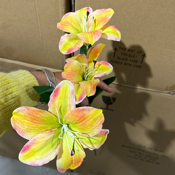 New Small mixed Yellow  Stargazer Lily Artificial flowers