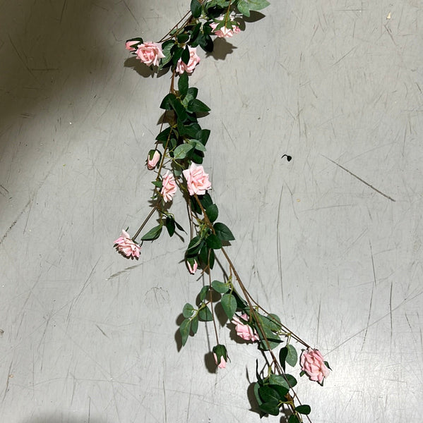 New 1.7m/5.5 feet Greenery garland with Pink flowers