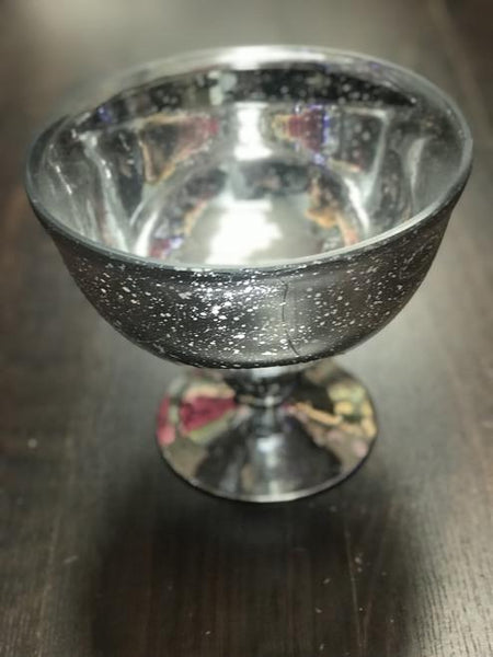 Silver Mercury Glass Bowl Vase 7"x6"H bowl Vase - XD2171YJ2