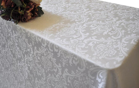 Damask Table cloth round 120" various colours and prints - Viva La Rosa