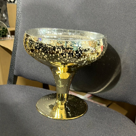 6" Mercury Gold  Glass Bowl Vase