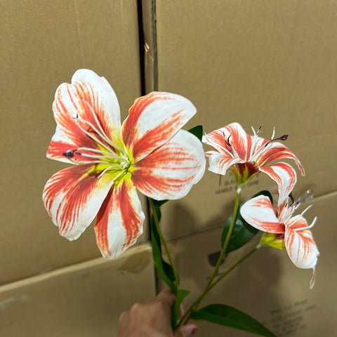 New Small mixed Orange Stargazer Lily Artificial flowers