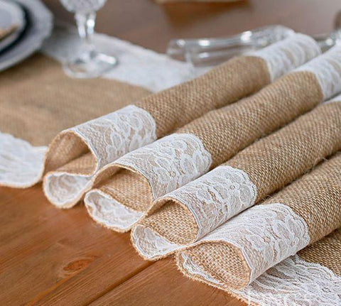 Burlap table runner - Viva La Rosa