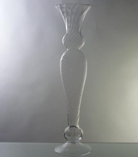 24" Elegant Ripple Vase glass vase centerpieces C923O - Viva La Rosa