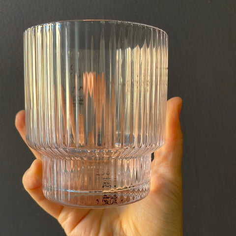 New 3.3" *3.7" Striped CANDLEHOLDER GLASS VASE