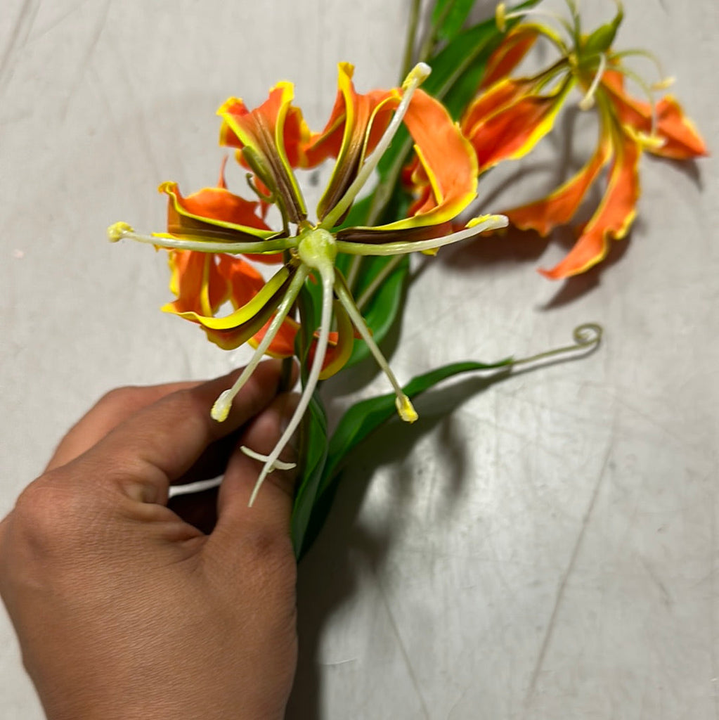 orange lily artificial flower Orange Big Gloriosa fire Lily Artificial flowers