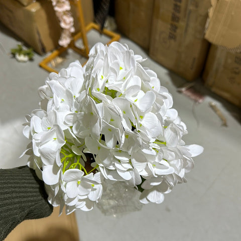 New Artificial Flower White Hydrangea Bunch 5 head