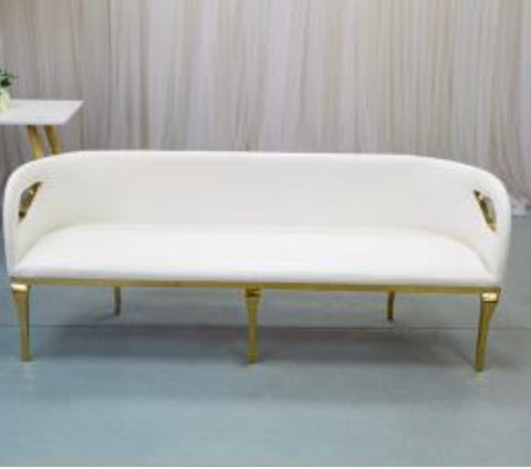 White long sofa couch love seat stainless steel