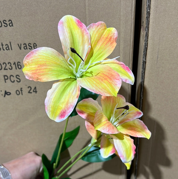 New Small mixed Yellow  Stargazer Lily Artificial flowers