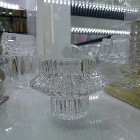 New 2.2" Glass crystal pillar votive CANDLEHOLDER GLASS VASE candle holder for taper candles 2 use votive and taper