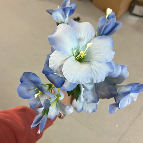 New Blue Moonflower Spray Artificial Flower