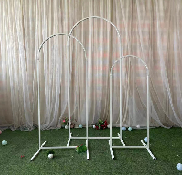 White stand Metal Backdrop/sign Stand Round set of 3 – Viva La Rosa