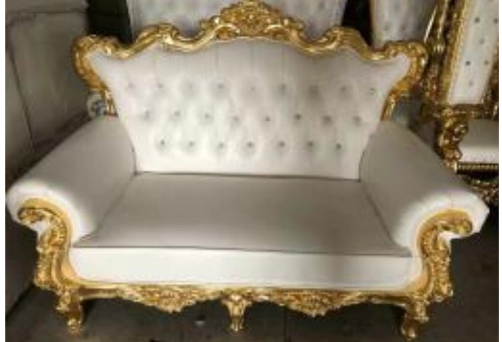 White long Love seat sofa Chair princess