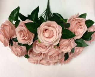 Artificial Flower Rose Bunch with leaf 18 head (Hot Pink) -FLO1-8 - Viva La Rosa