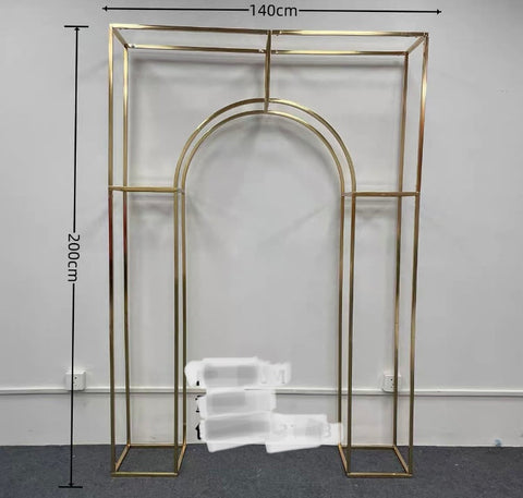 Gold Chrome Korean Door Metal Backdrop Stand (L)