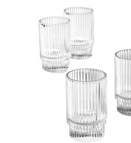 New 2.8" *5.5" Striped CANDLEHOLDER GLASS VASE