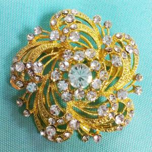 Gold Diamond Brooch - Richview Glass Wedding Supplies