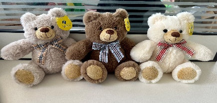 8”  bear bow tie toy stuffed animal FY23119