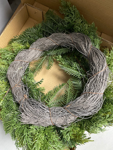 New 24” Real Touch Norfolk Wreath  For Christmas decor(VD-FW24)
