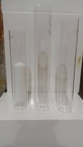 Pillar Candleholder set of 3 glass vase wedding centerpiece