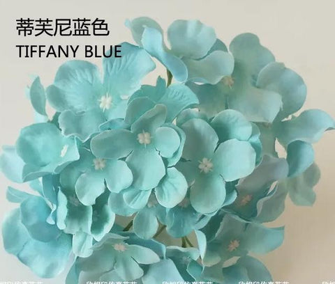 Tiffany blue HYDEANGEA FLOWER ARTIFICIAL FLOWER HEAD WEDDING DECOR