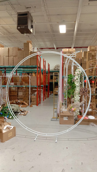 White horizontal double hoop Round 2.5 meter