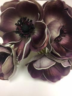 Artificial Anemone PU Material (6/bunch) Real Touch Flower SB199 (Purple) - 4E3D1E63 - Viva La Rosa