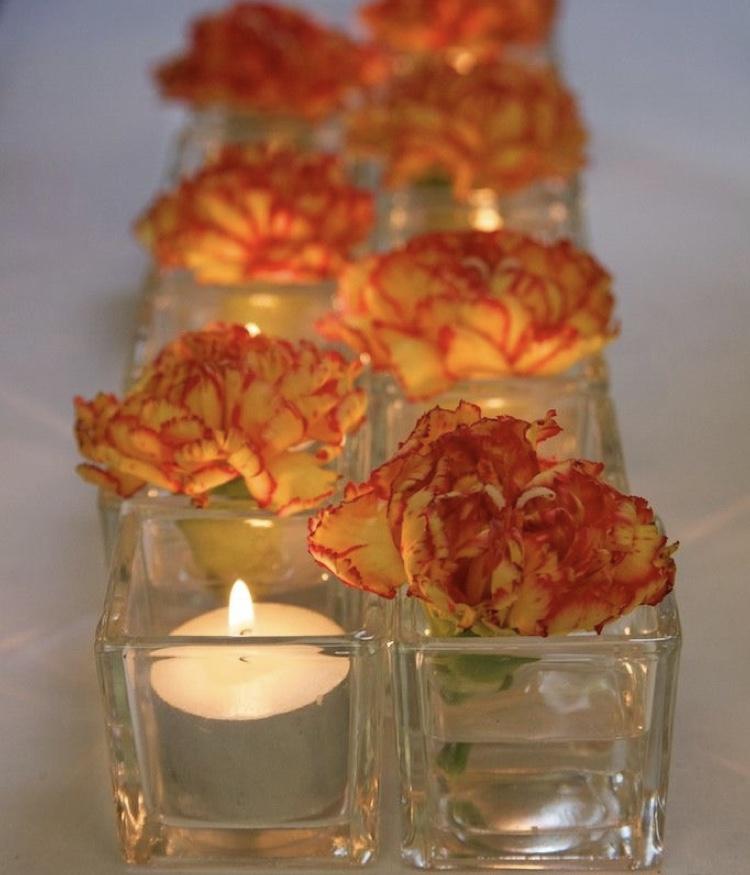 3" Cube Vase Clear Glass wedding centerpiece - Viva La Rosa
