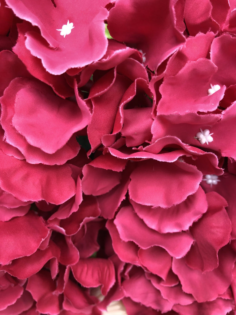 Artificial Flower Hot Pink Hydrangea Bunch 7 head silk - Viva La Rosa