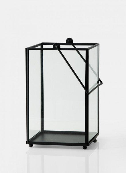 Lantern  4.5''D X 7.5''H (BLACK) XD2019-1 - Richview Glass Wedding Supplies