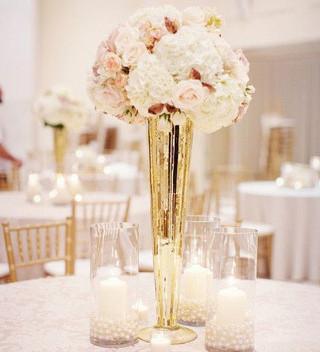 mercury gold vase centerpiece