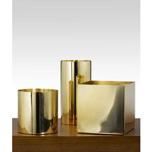 Solid Gold Handmade (5") Cylinder Glass Vase