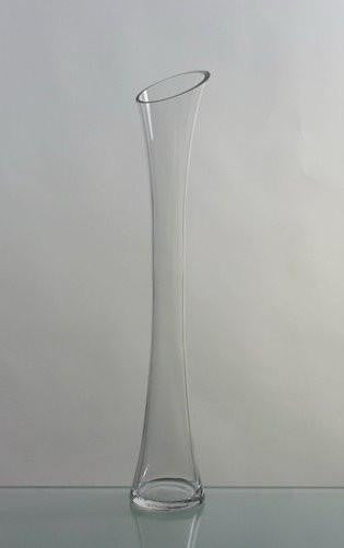 Clear bud Vase-V626 12" Slant Cut bud vase wedding centrepiece - 24"1-2 - Richview Glass Wedding Supplies