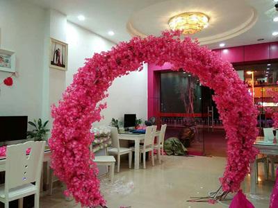 Hot Pink cherry blossom Flower Metal Backdrop Stand Round Arch 2.5mx2.2m REV1