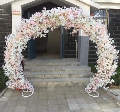 White cherry blossom Metal Backdrop Stand Round Arch 2.5mx2.2m