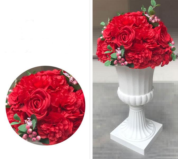 Artificial Flower Rose Hydrangea Arrangement Red - Viva La Rosa