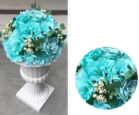 Artificial Flower Rose Hydrangea Arrangement Tiffany Blue - Viva La Rosa