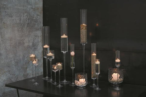 16” 20” &24” Candleholder set of 3 glass vase - Viva La Rosa