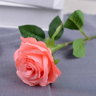 Coral Pink Rose Artificial Flower Single Stem Rose - Viva La Rosa