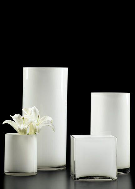White 5" Cube Vase - Richview Glass Wedding Supplies