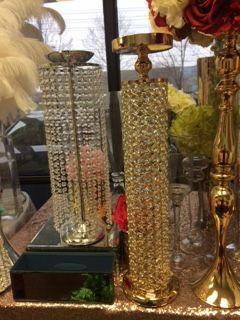 Gold/Silver Crystal Candelabra/Stand (Silver) GOL1-7 - Richview Glass Wedding Supplies