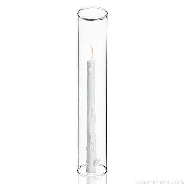 Hurricane Tube Candleholder glass 6”x4”D
