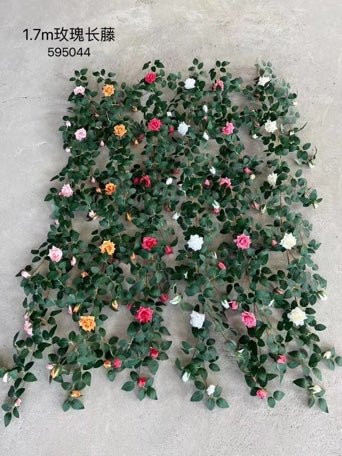 New 1.7m/5.5 feet Greenery garland with Dark Pink flowers