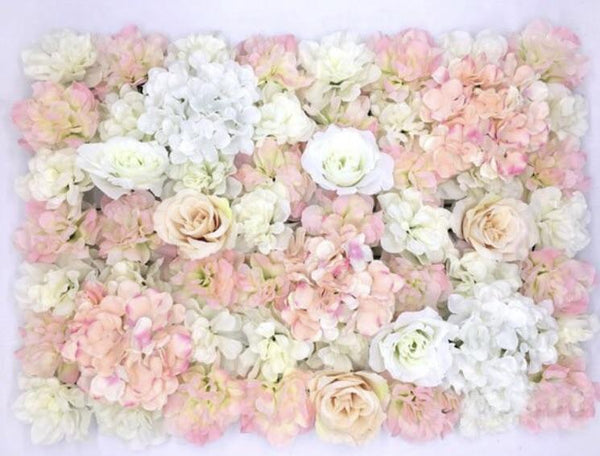 Backdrop Panel Roses Hydrangea Blush Artificial Flower wall - Viva La Rosa