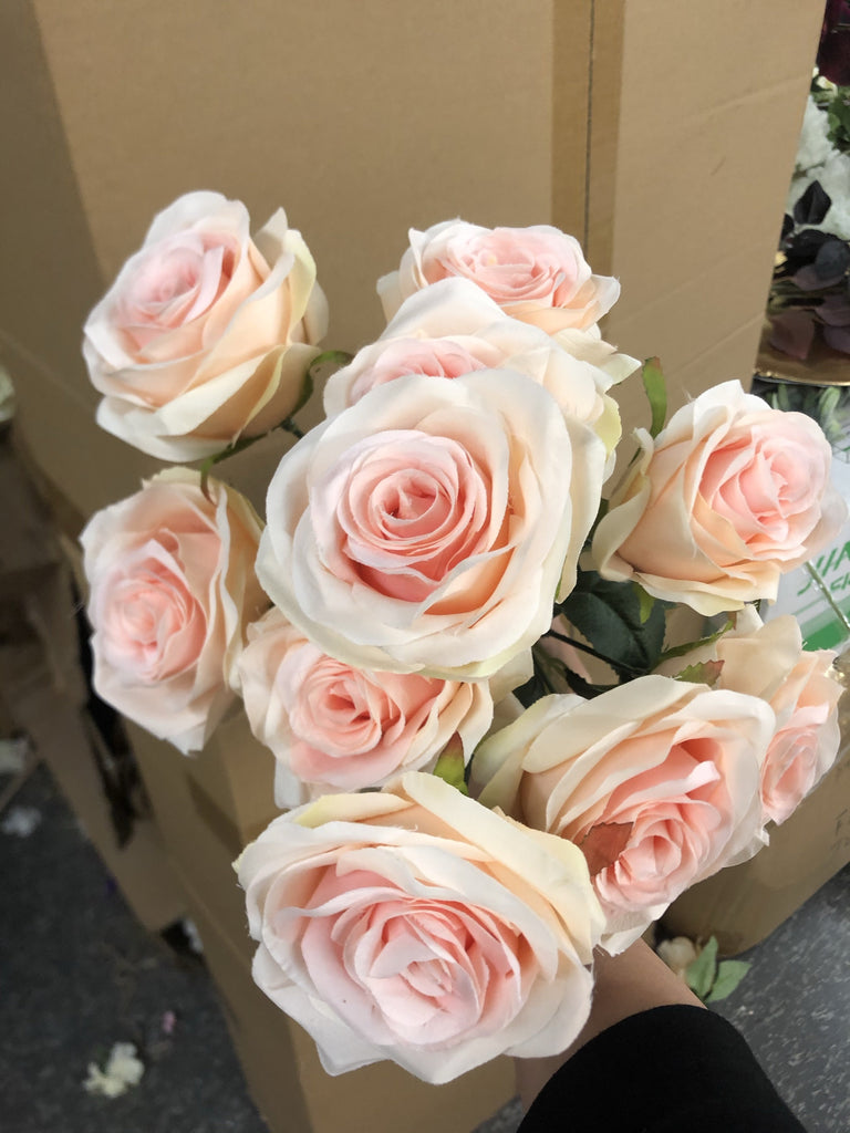 Two tone pink centre Artificial Diamond Rose Bunch 10 head