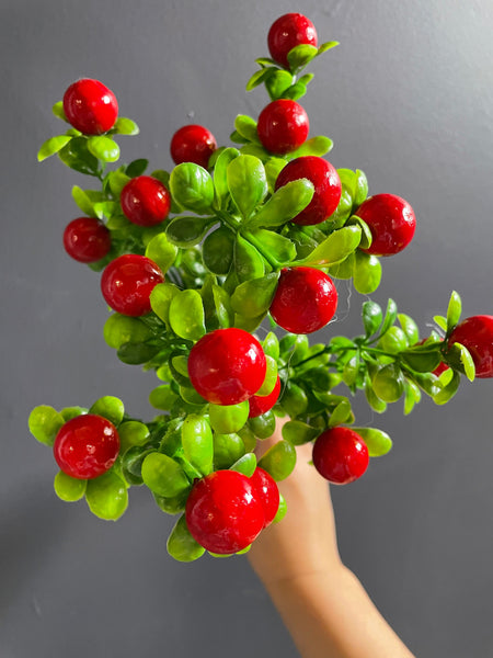 New new red BERRY with leaf ARTIFICIAL FLOWER