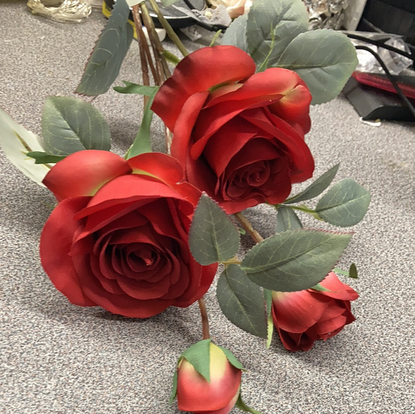 Single Rose Rococo artificial flower rose red white blue flowers โ Viva La Rosa