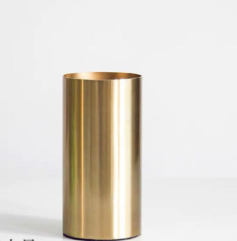 6.25”H Cylinder Metal Vase(gold)